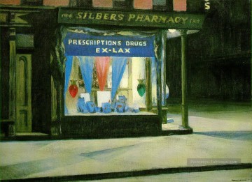 Edward Hopper œuvres - drugstore 1927 Edward Hopper
